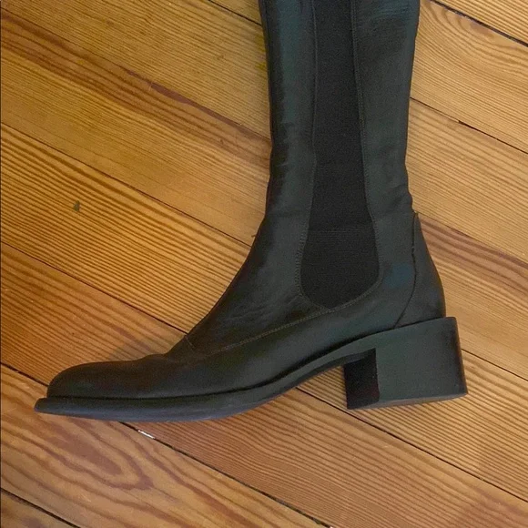 Dark brown Knee-High 100% Genuine Leather Boots - Picture 3 of 5